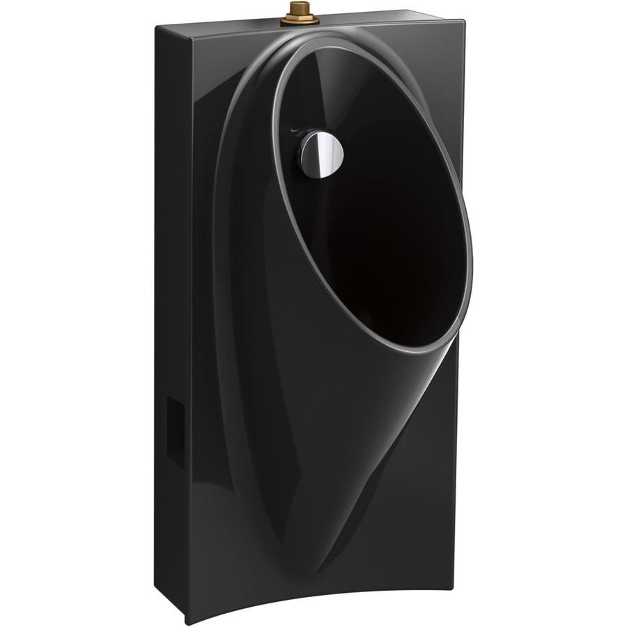 KOHLER 15in W x 29.63in H Black Wallmounted Watersense Urinal at