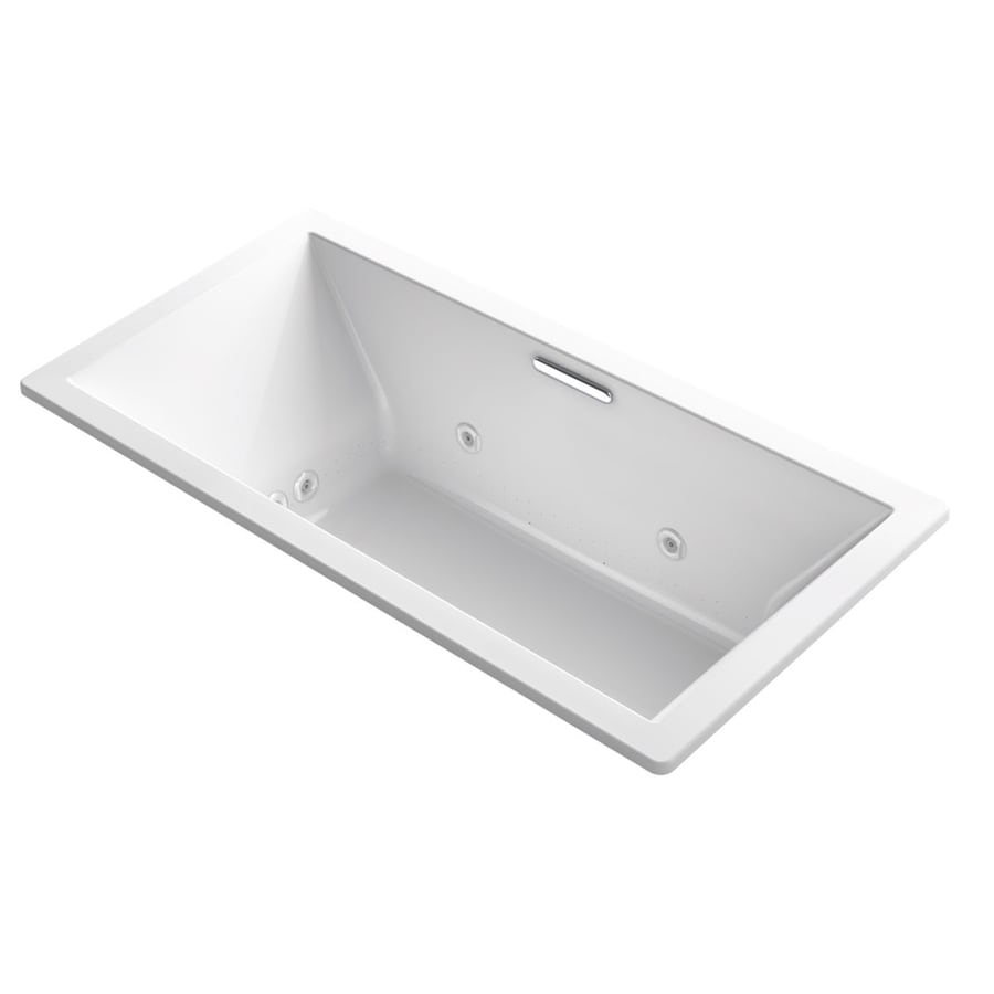 KOHLER Underscore 36-in W x 72-in L White Acrylic Rectangular Front Center Drain Drop-In Combination Tub