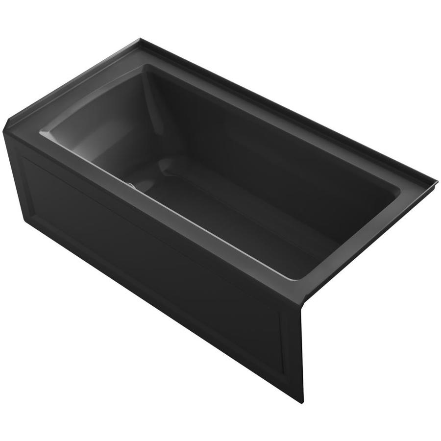 KOHLER Underscore 30-in W x 60-in L Black Black Acrylic Rectangular Reversible Drain