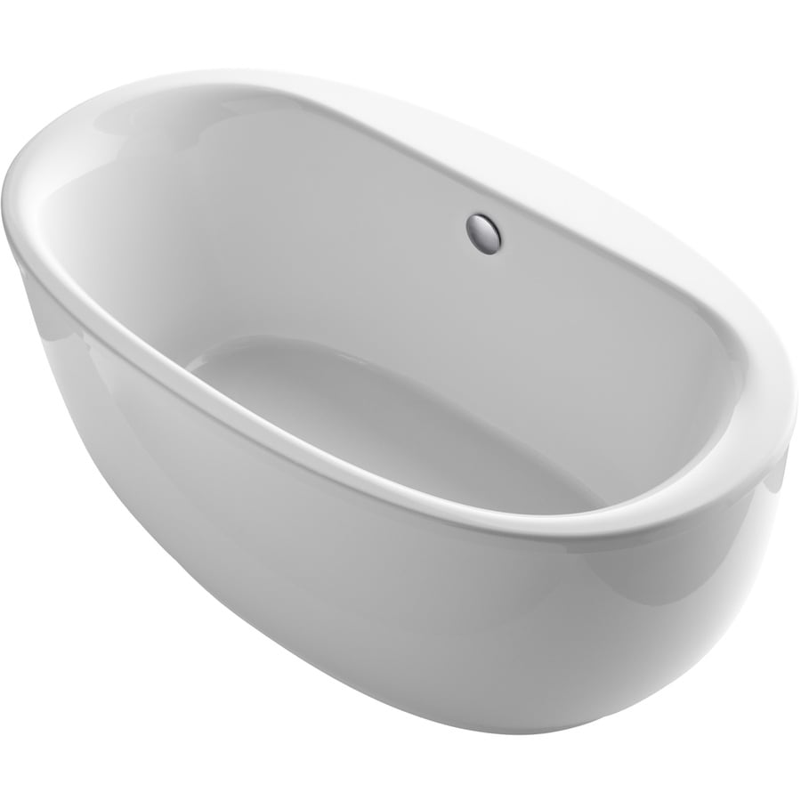 KOHLER Sunstruck 66in White Acrylic Oval Center Drain Freestanding