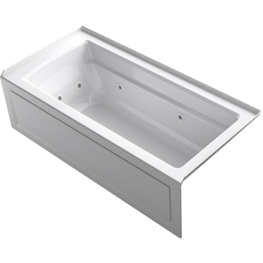 KOHLER Archer 66in White Acrylic Rectangular RightHand Drain Alcove