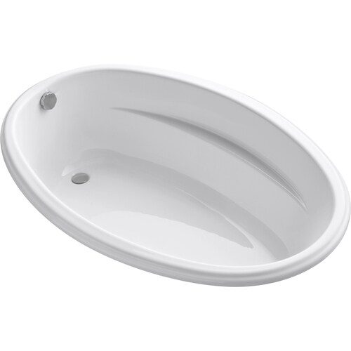 KOHLER ProFlex White Acrylic Oval Dropin Bathtub with Reversible Drain