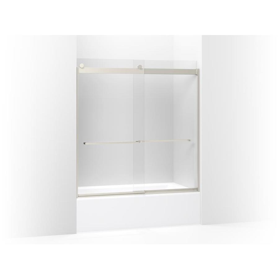 KOHLER Levity 56.625-in to 59.625-in W Frameless Brushed ...