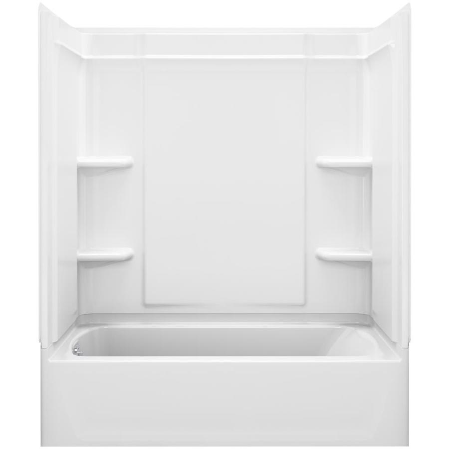 Sterling Ensemble White 4 Piece Bathtub Shower Kit Common