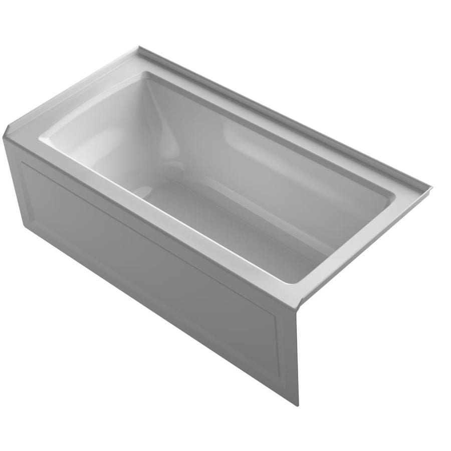 gray alcove bathtub