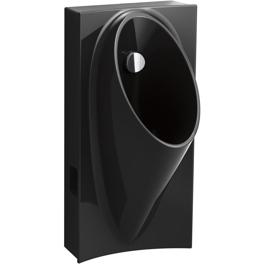 KOHLER 15in W x 29.63in H Black Wallmounted Watersense Urinal at