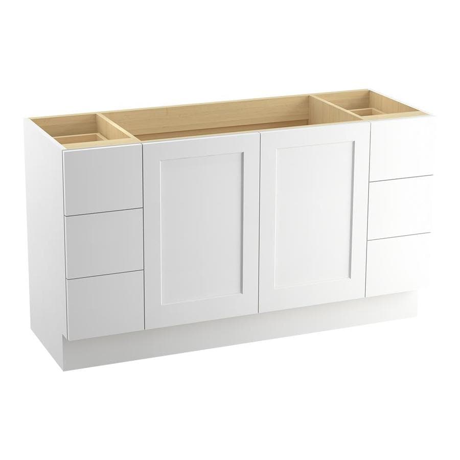 KOHLER Poplin 60in Linen White Bathroom Vanity in the Bathroom