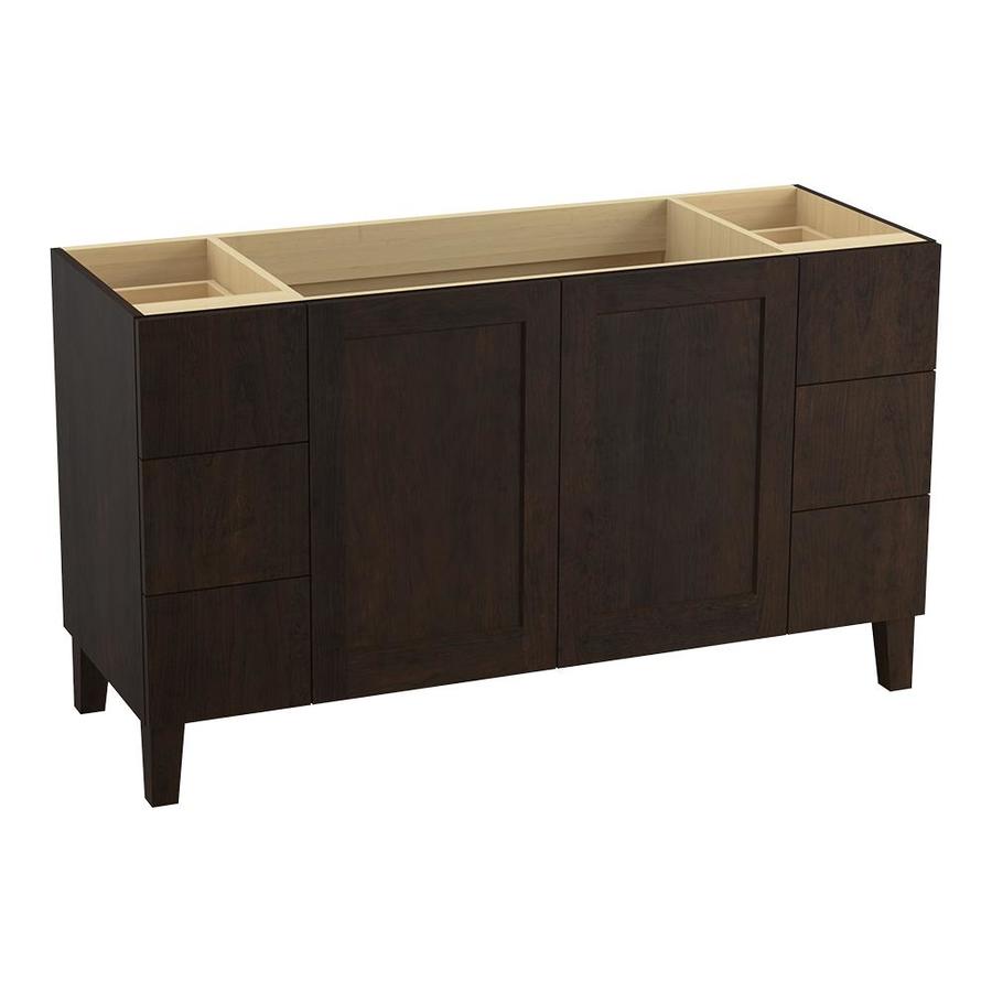 KOHLER Poplin 60-in Claret Suede Bathroom Vanity Cabinet