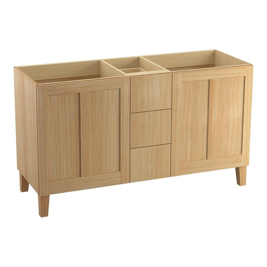 KOHLER Poplin 60-in Khaki White Oak Bathroom Vanity Cabinet at Lowes.com