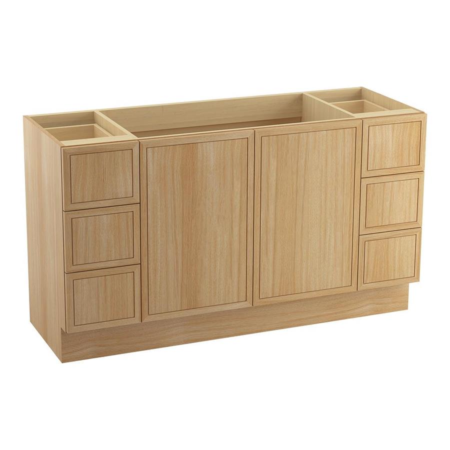 KOHLER Jacquard 60-in Khaki White Oak Bathroom Vanity Cabinet in the ...