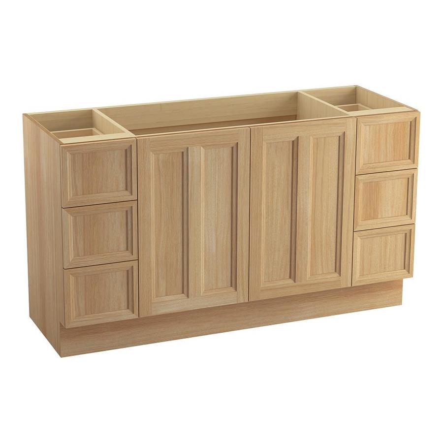 KOHLER Damask 60-in Khaki White Oak Bathroom Vanity Cabinet at Lowes.com