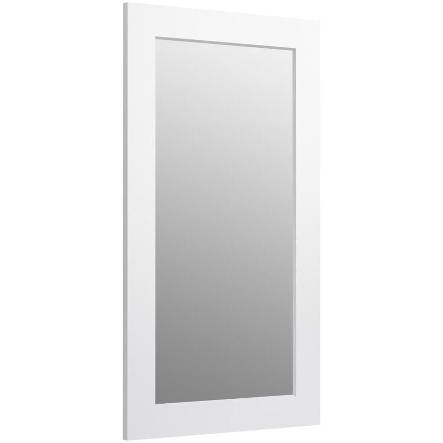 KOHLER Poplin 20.5in Linen White Rectangular Bathroom Mirror in the