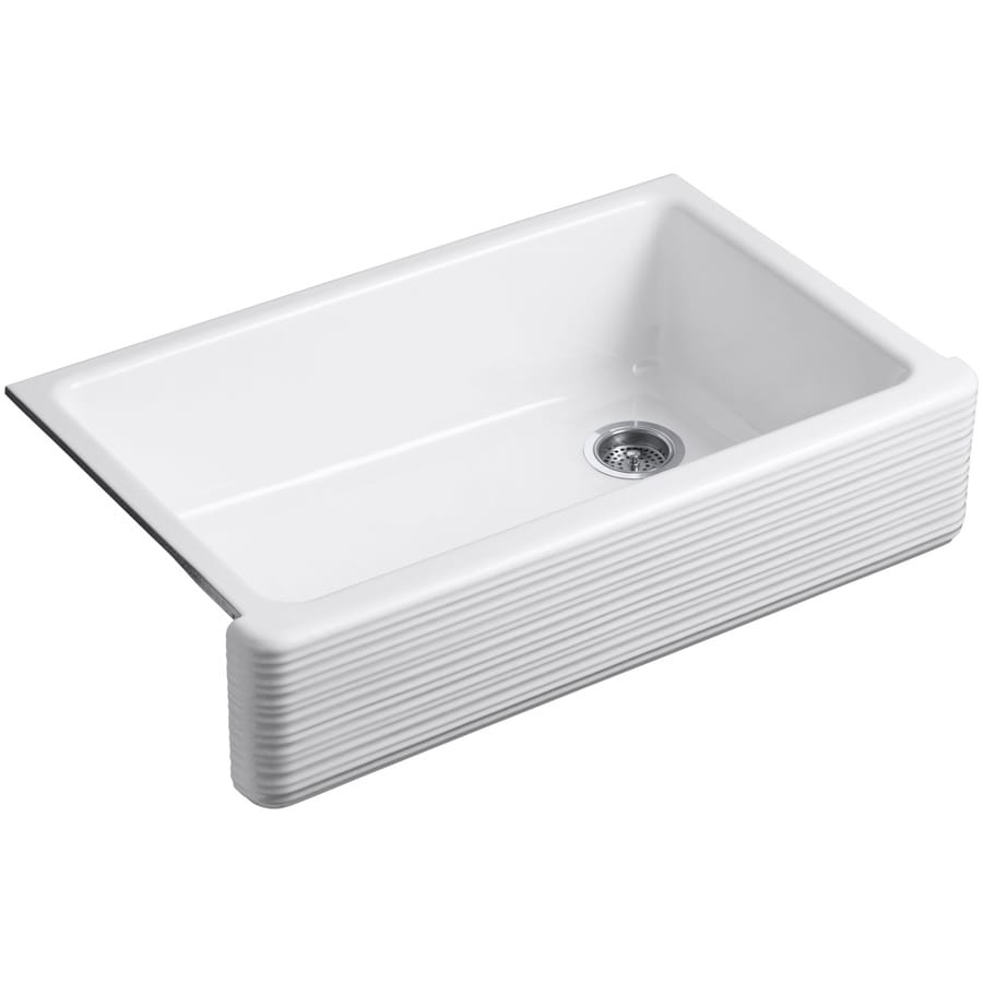 KOHLER Whitehaven 35.68in x 21.56in White SingleBasin