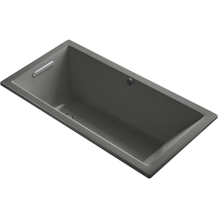 KOHLER Underscore Rectangle 60-in Thunder Grey Acrylic Rectangular ...