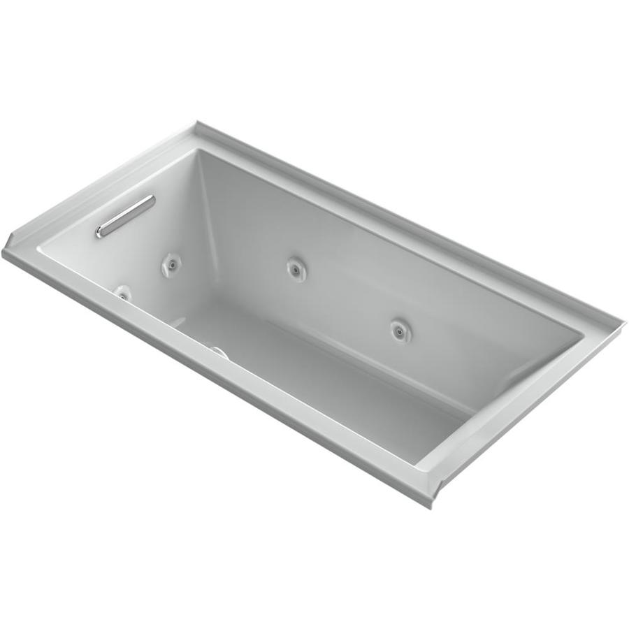 KOHLER Underscore Rectangle 60in Ice Grey Acrylic Rectangular Left