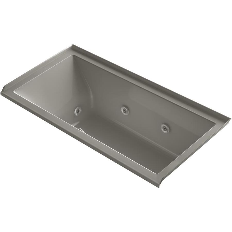 KOHLER Underscore Rectangle 60in Cashmere Acrylic Rectangular Right