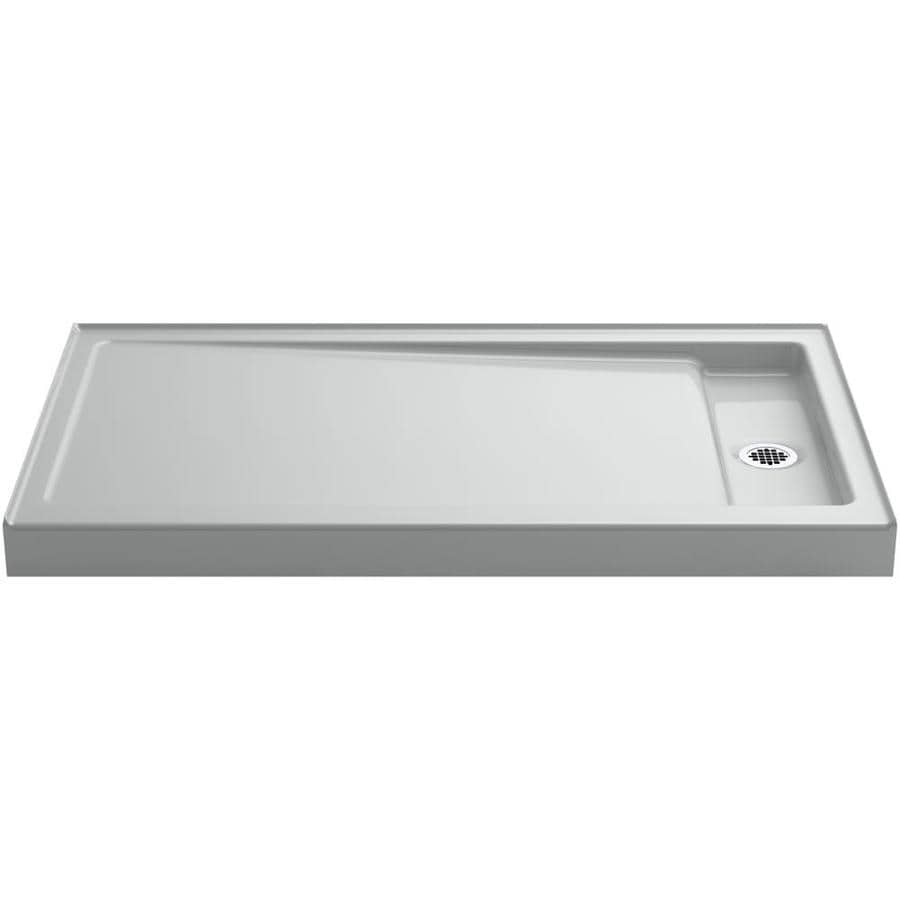 KOHLER Bellwether Ice Grey Cast Iron Shower Base 34in W x 60in L with Right Drain in the