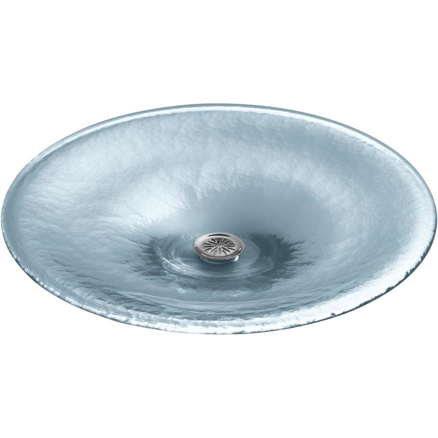 KOHLER Lavinia Translucent Dusk Glass Vessel Round Bathroom Sink at ...