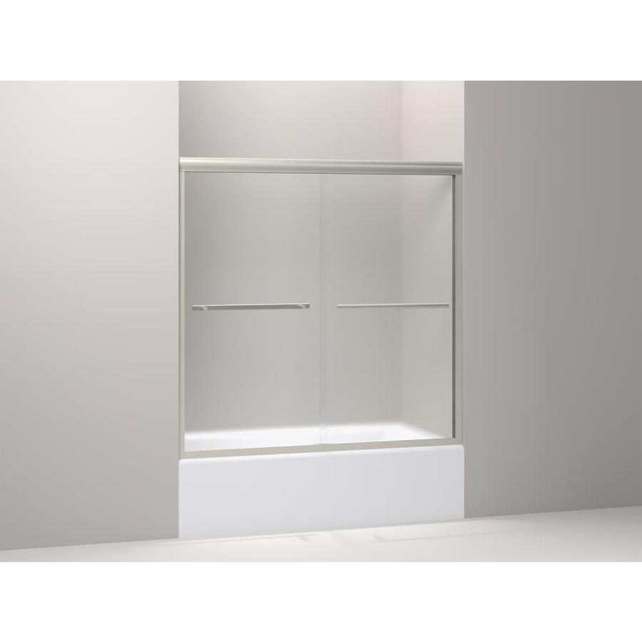 KOHLER Gradient 58.06in H x 59.625in W Frameless Sliding Matte Nickel