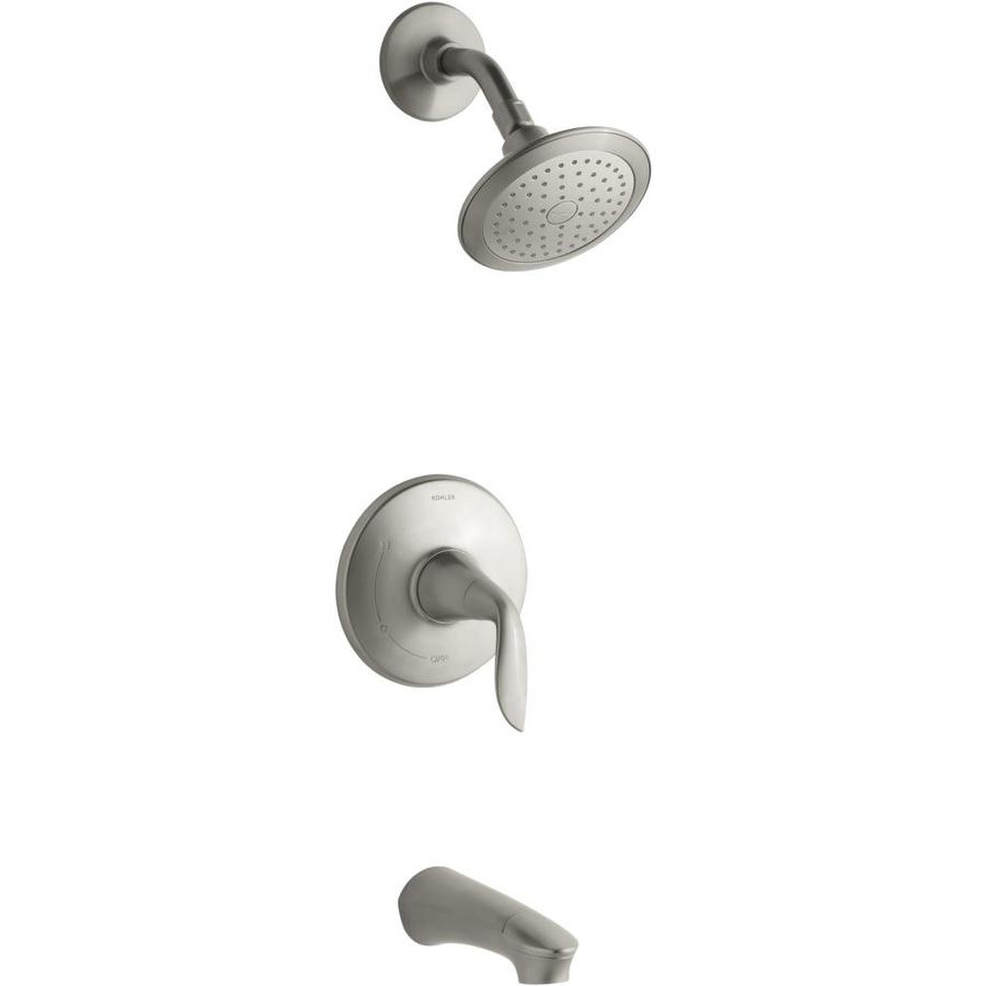 KOHLER Refinia Vibrant Brushed Nickel 1-Handle Bathtub and Shower ...