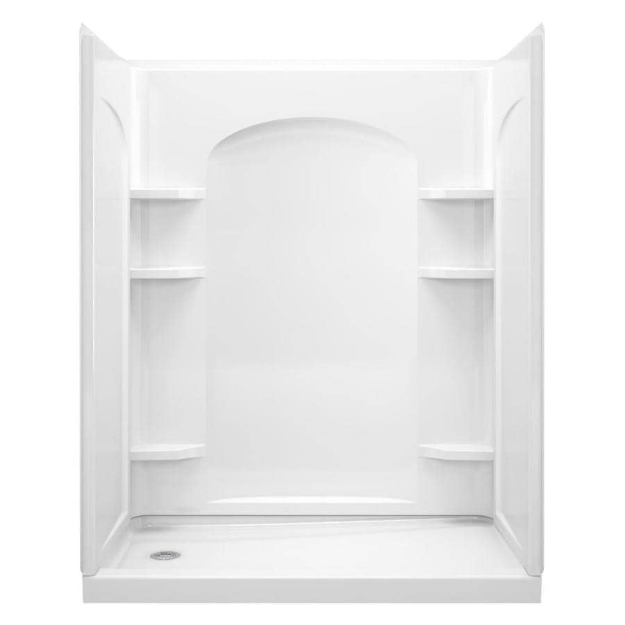 Sterling Ensemble White 4 Piece Alcove Shower Kit Common 32 In X