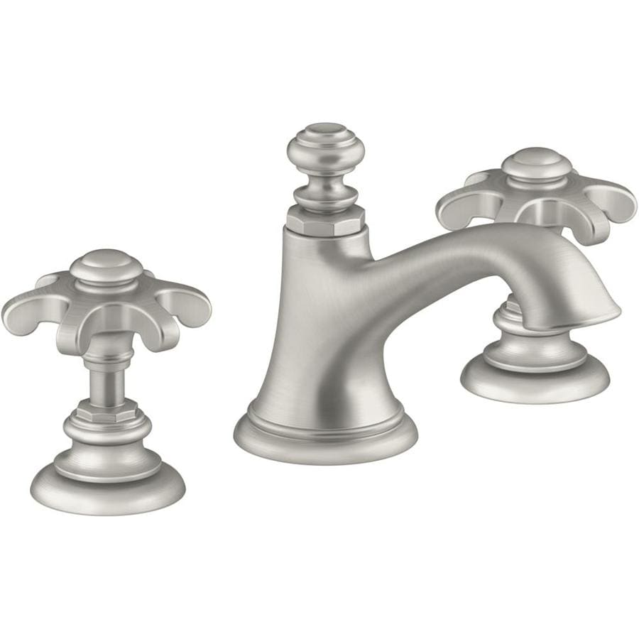 Kohler Artifacts Vibrant Brushed Nickel 2 Handle Widespread Watersense Bathroom Sink Faucet With 8321