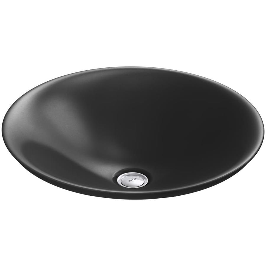 Shop KOHLER Carillon Black Black Vessel Rectangular Bathroom Sink at ...