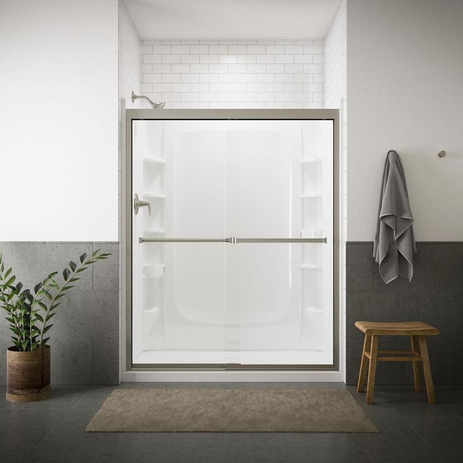 Sterling Meritor 54 375 In To 59 W Frameless Nickel Sliding Sterling Meritor 54 375 In To 59 W Frameless Nickel Sliding Shower Door