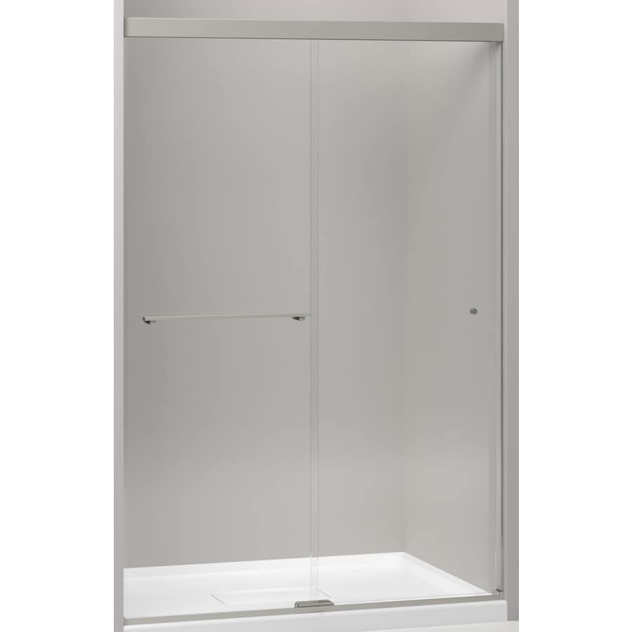 KOHLER Revel 44.625in to 47.625in W Frameless Anodized Brushed Nickel