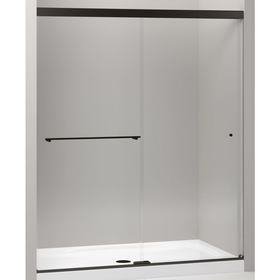KOHLER Revel 56.625in to 59.625in W Frameless Bypass/Sliding Anodized