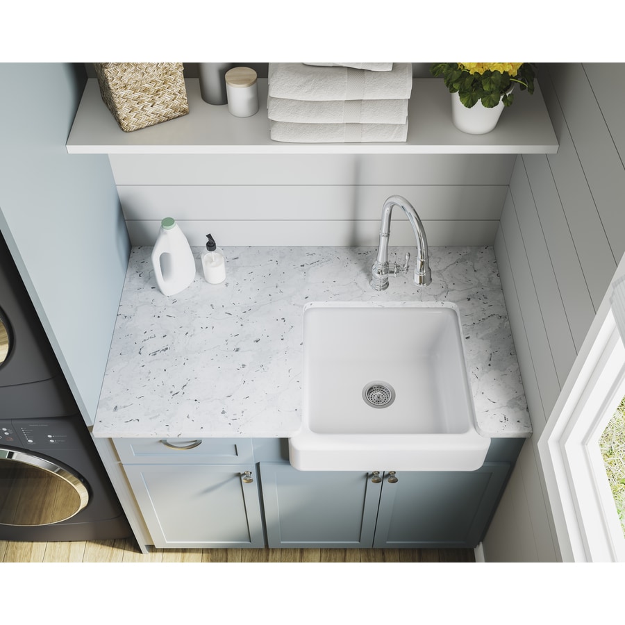 KOHLER Whitehaven 23.5-in x 21.56-in White Single-Basin ...