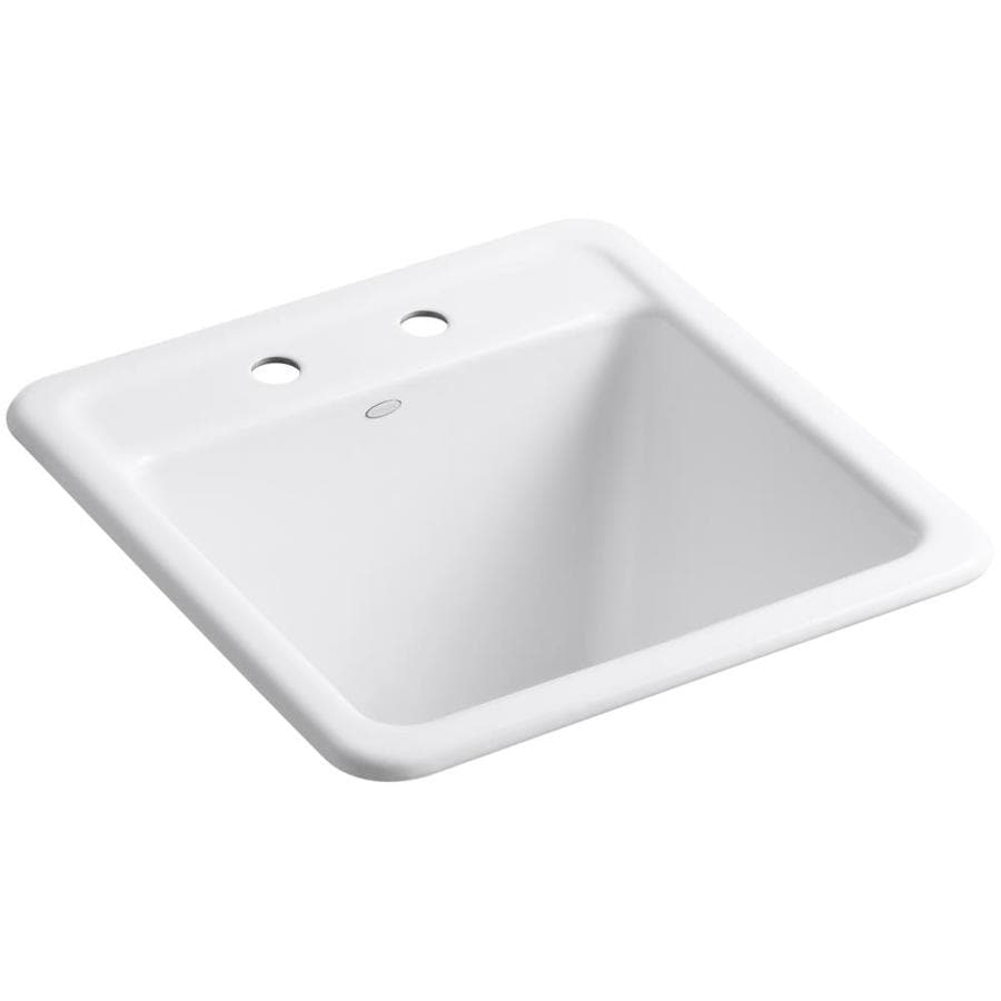 KOHLER 22 In X 21 In Single Basin White Undermount Cast Iron Utility   885612424662 