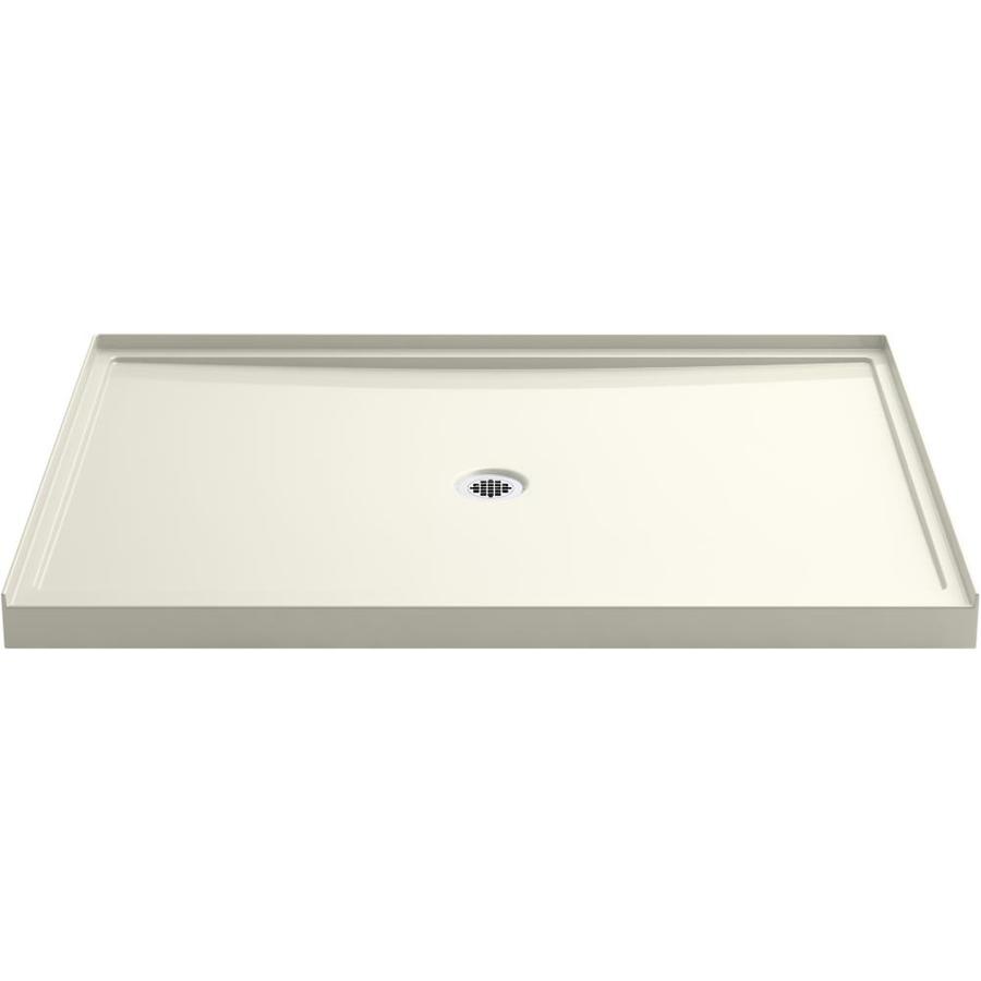 KOHLER Rely Biscuit Acrylic Shower Base 42in W x 60in L with Center
