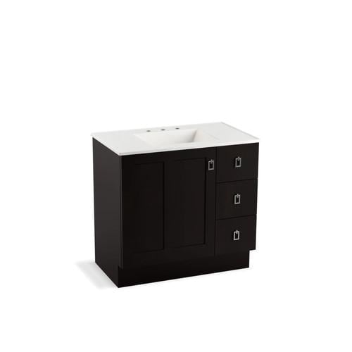 KOHLER Poplin 36-in Batiste Black Bathroom Vanity Cabinet in the ...