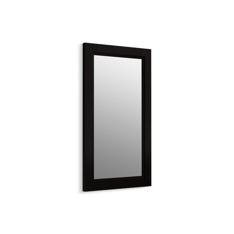 KOHLER Damask 21.75-in Batiste Black Rectangular Bathroom Mirror