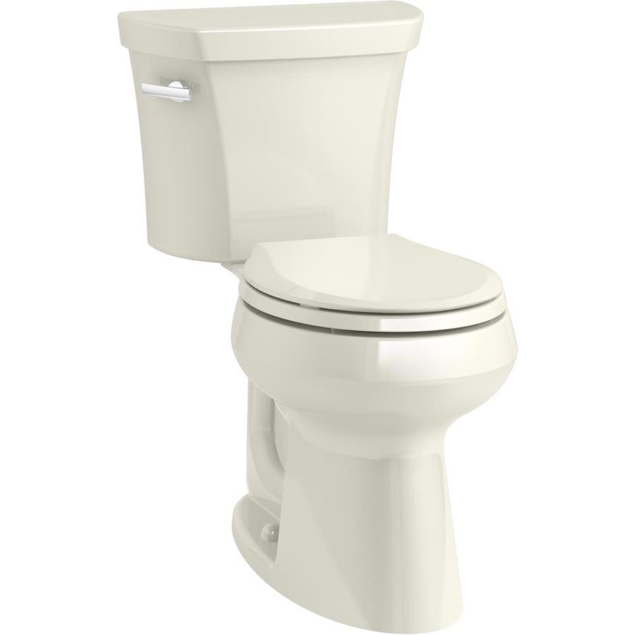 KOHLER Highline Biscuit WaterSense Round Comfort Height 2-piece Toilet 12-in Rough-In Size