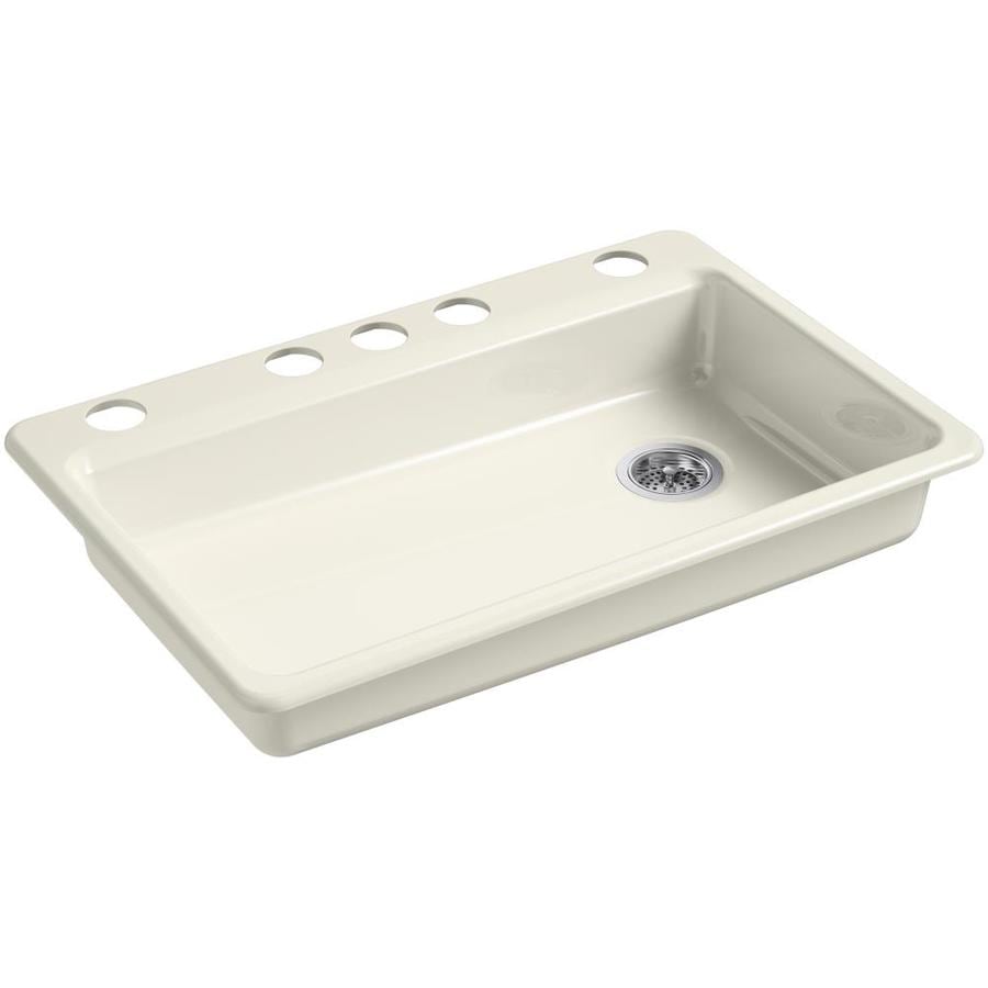 ... Single-Basin Cast Iron Undermount 5-Hole Residential Kitchen Sink