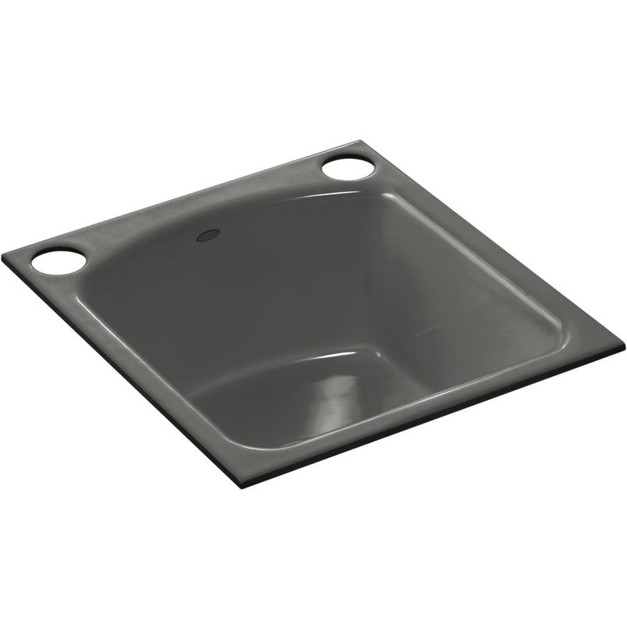 KOHLER Napa Thunder Grey Single Bowl Cast Iron Undermount Residential Bar Sink