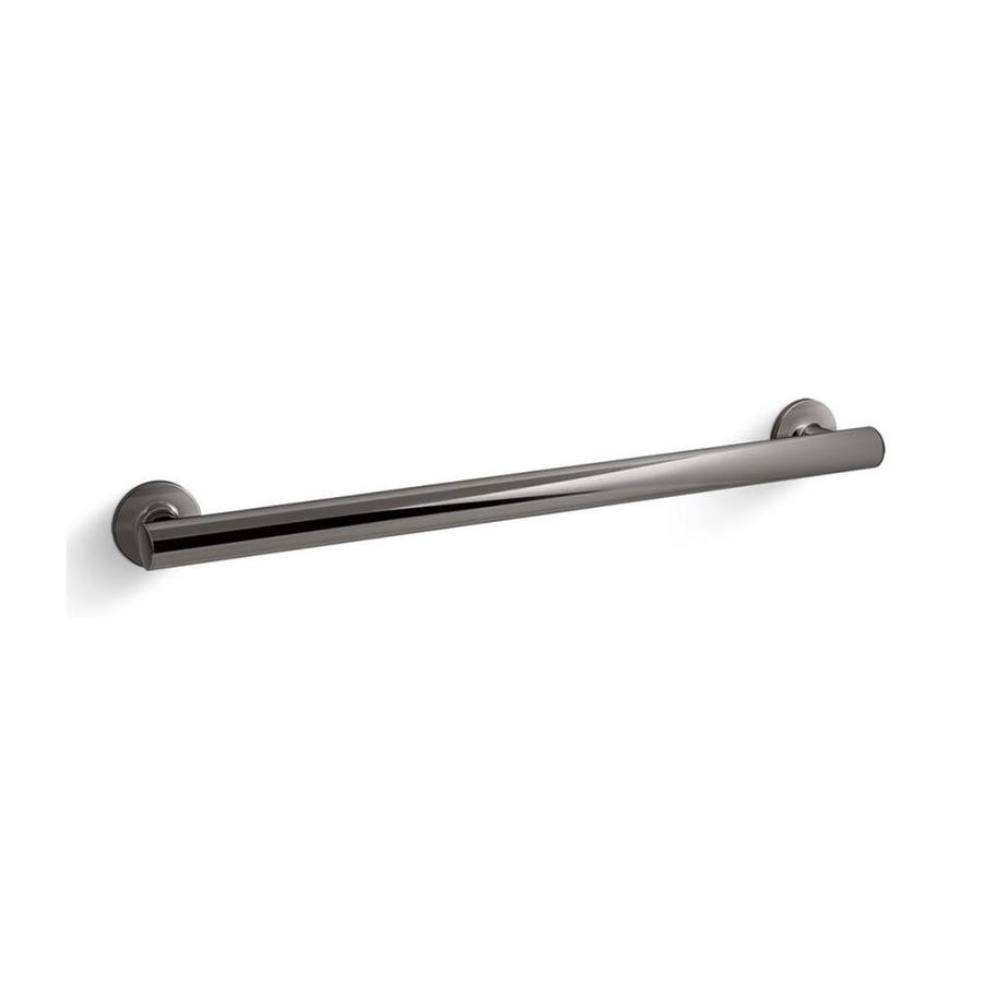 KOHLER Purist 24in Vibrant Titanium Wall Mount (ADA Compliant) Grab Bar in the Grab Bars