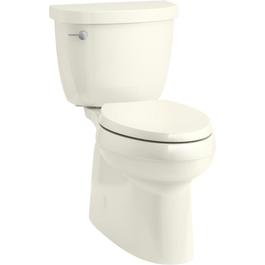 KOHLER Cimarron Biscuit WaterSense Elongated Comfort Height 2-Piece Toilet 12-in Rough-In Size