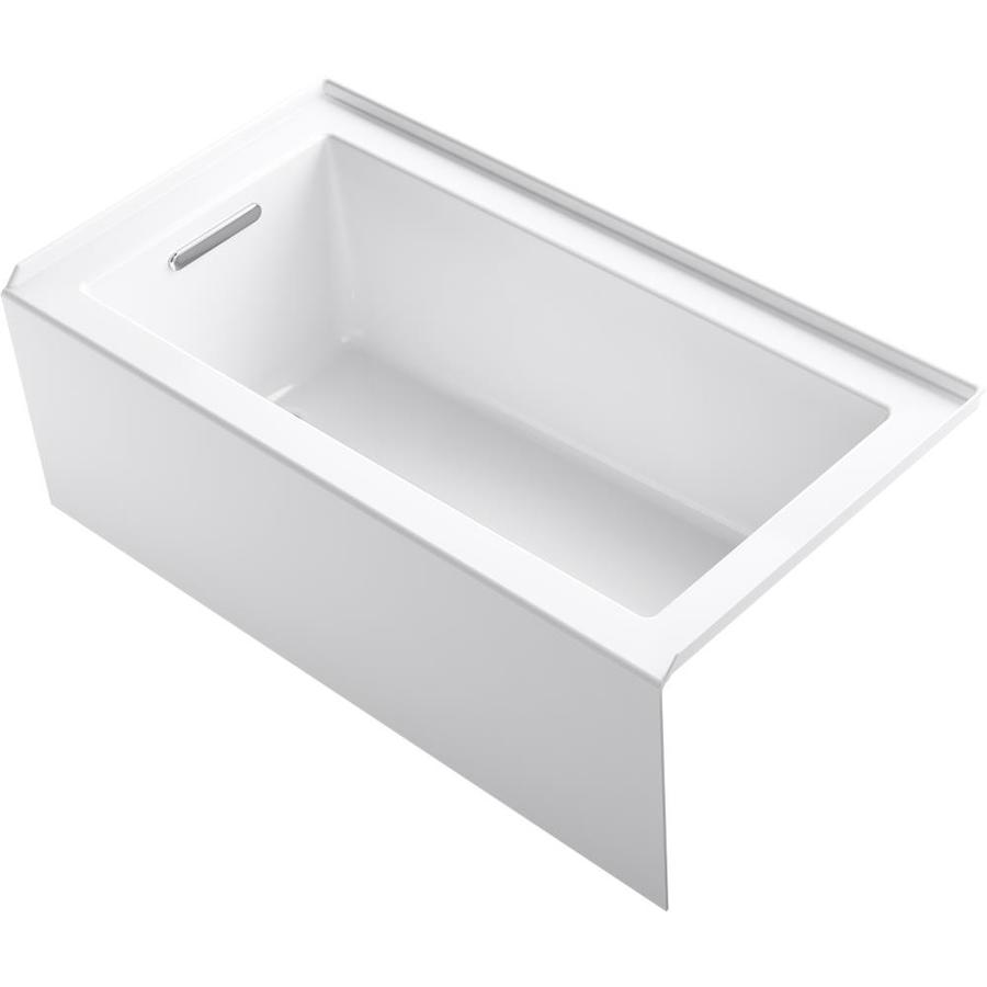 KOHLER Underscore 32in W x 60in L White Acrylic Rectangular Left