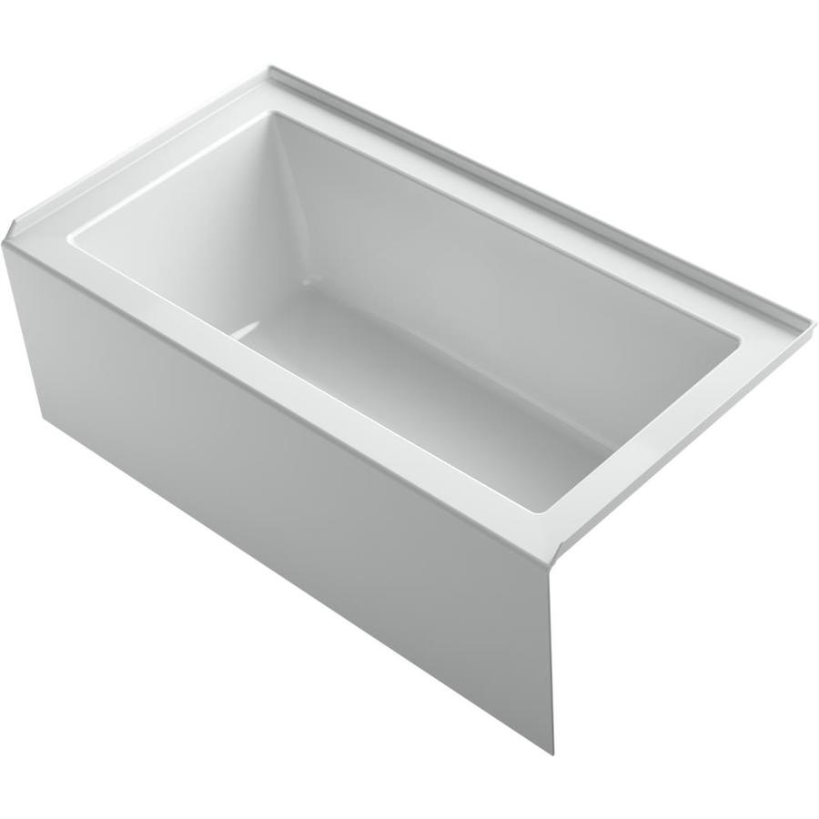 KOHLER Underscore 60-in Ice Grey Acrylic Rectangular Right-Hand Drain ...