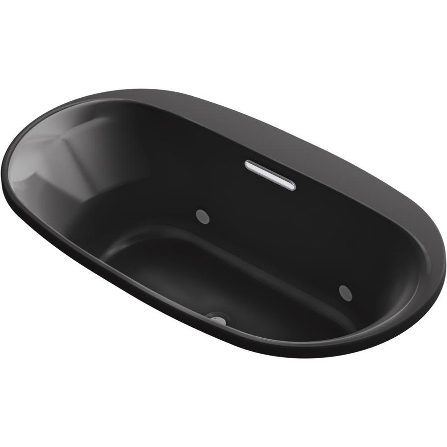 KOHLER Underscore Oval 66in Black Acrylic Oval Center Drain DropIn