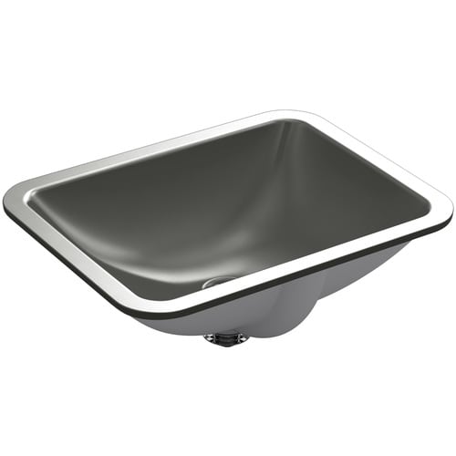 KOHLER Caxton Thunder Grey Undermount Rectangular Bathroom Sink with