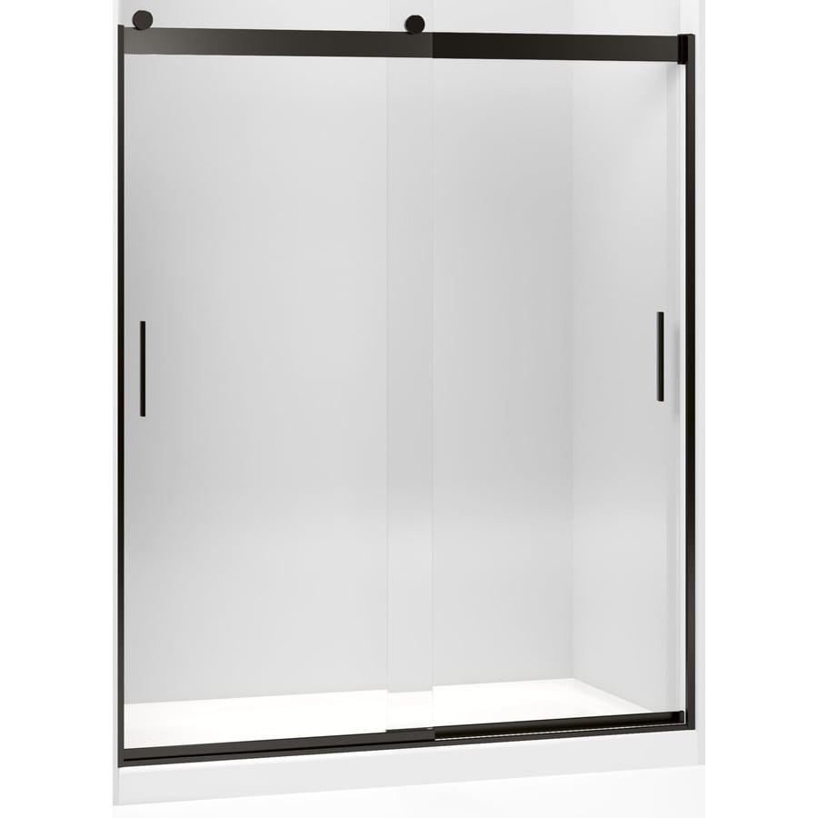 Levity 56 625 In To 59 625 In W Frameless Bypass Sliding Anodized Dark Bronze Shower Door