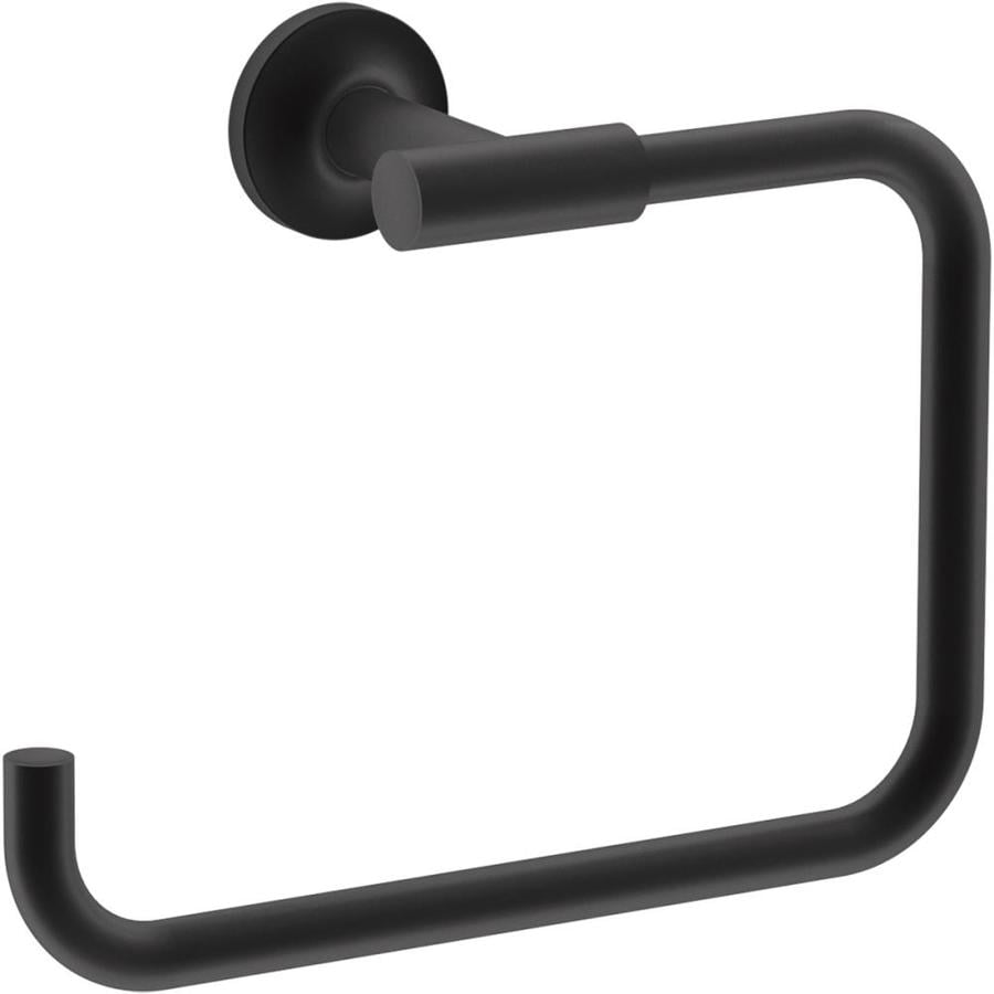 KOHLER Purist Matte Black Wall Mount Towel Ring at Lowes.com