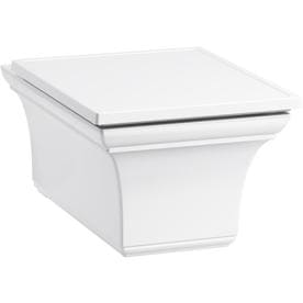 Kohler K-6918-0 Memoirs Wall-Hung Compact Elongated Dual-Flush Toilet Bowl with Slow Close Seat - White