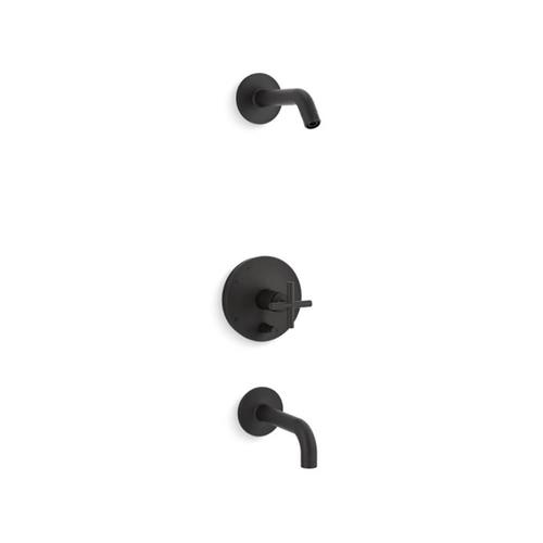 KOHLER Purist Matte Black 1Handle Bathtub and Shower Faucet in the Shower Faucets department at