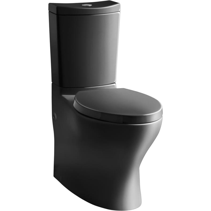 KOHLER Persuade Curv Black WaterSense Dual Flush Elongated Comfort Height 2Piece Toilet 12in
