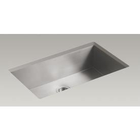 KOHLER Vault Large Undermount Stainless Steel 32 in. Single Bowl Kitchen Sink